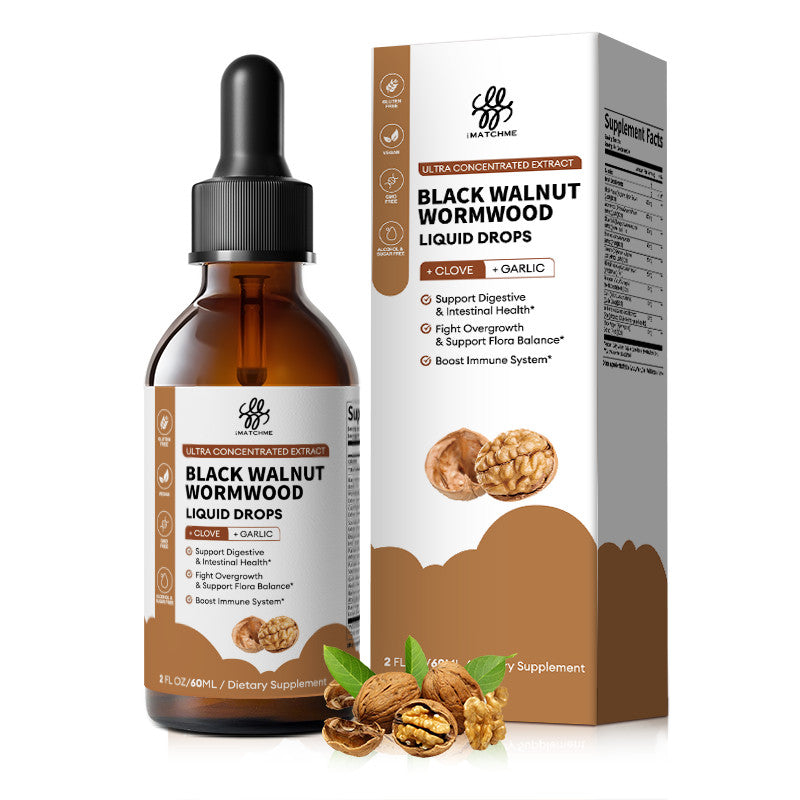 2fl oz Black Walnut Wormwood Clove Drops for Digestive Health,Gut Balance