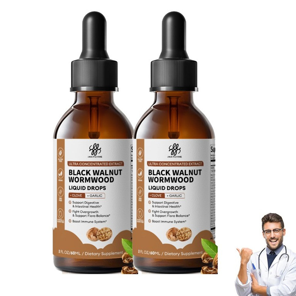 2fl oz Black Walnut Wormwood Clove Drops for Digestive Health,Gut Balance
