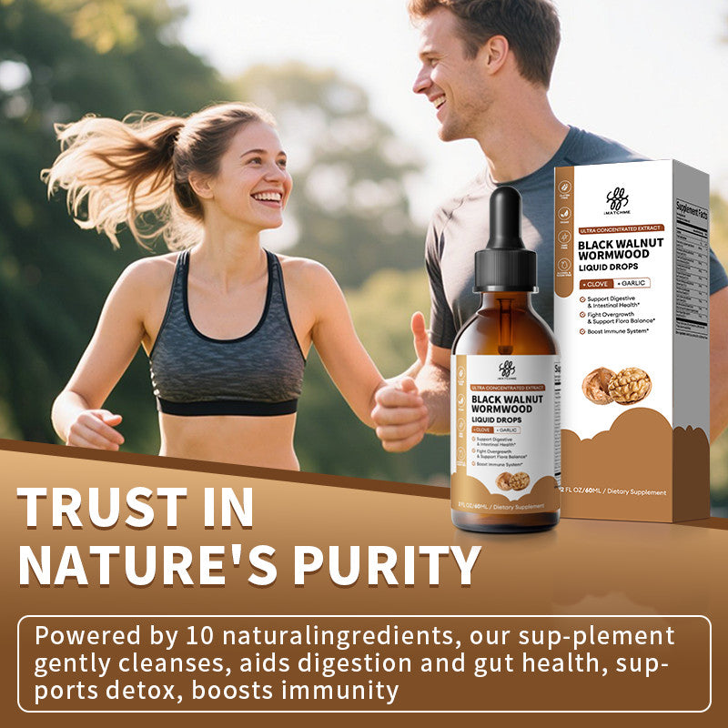 2fl oz Black Walnut Wormwood Clove Drops for Digestive Health,Gut Balance
